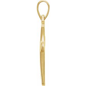 14K Yellow 19.3x11.4 mm Cross Pendant - BN & CO JEWELRY