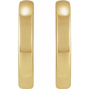 14K Yellow/White 14 mm Hinged Earrings - BN & CO JEWELRY