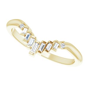 14K Yellow .08 CTW Natural Diamond Contour Band - BN & CO JEWELRY