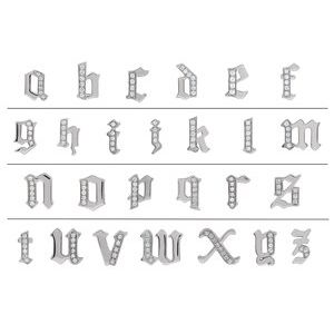 14K White .025 CTW Diamond Single Gothic Initial K Earring - BN & CO JEWELRY