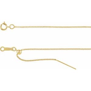 14K Yellow Gold Filled 1 mm Adjustable Threader Box 16-22" Chain - BN & CO JEWELRY