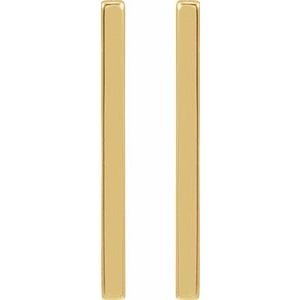 14K Yellow 15x2 mm Bar Earrings - BN & CO JEWELRY
