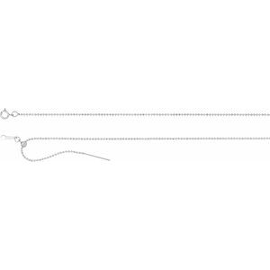 14K White 1 mm Adjustable Threader Bead 16-22" Chain - BN & CO JEWELRY