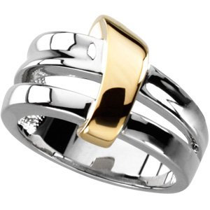 14K White & Yellow Two-Tone Fashion Ring - BN & CO JEWELRY