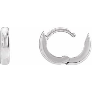 Sterling Silver 9.5 mm Hinged Huggie Hoop Earrings - BN & CO JEWELRY