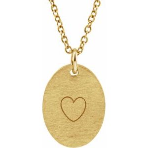 18K Yellow Vermeil 12.75x9.5 mm Engravable Oval Pendant - BN & CO JEWELRY