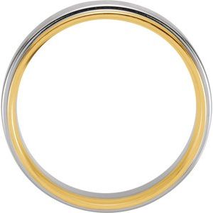 18K Yellow/White/Yellow 5.8 mm Flat Edge Comfort-Fit Band Size 9.5 - BN & CO JEWELRY