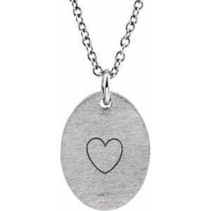Sterling Silver 12.75x9.5 mm Engravable Oval Pendant - BN & CO JEWELRY