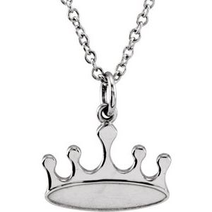 Sterling Silver Tiny Posh® Crown 16-18" Necklace - BN & CO JEWELRY