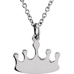 Sterling Silver Tiny Posh® Crown 16-18" Necklace - BN & CO JEWELRY