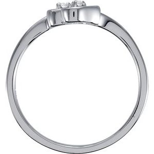 14K White .02 CTW Diamond Double Heart Ring - BN & CO JEWELRY