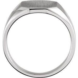 10K White 12x10 mm Octagon Signet Ring - BN & CO JEWELRY