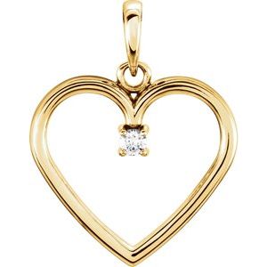 14K Yellow .02 CTW Natural Diamond Heart Pendant - BN & CO JEWELRY