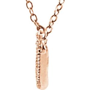 14K Rose 1/6 CTW Natural Diamond Bar 16-18" Necklace - BN & CO JEWELRY