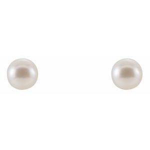 14K White Cultured White Freshwater Pearl Earrings - BN & CO JEWELRY