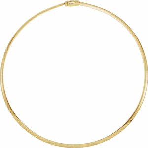 14K Yellow/White 4 mm Two-Tone Reversible Omega 18" Chain - BN & CO JEWELRY