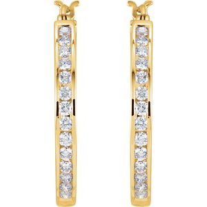 14K Yellow 1 CTW Diamond Hoop Earrings - BN & CO JEWELRY