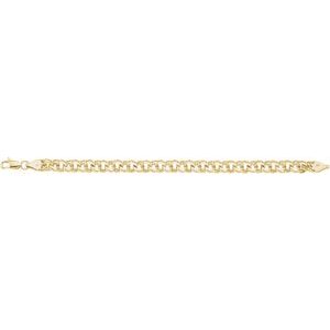 14K Yellow 7 mm Solid Double Link Charm 7" Bracelet - BN & CO JEWELRY