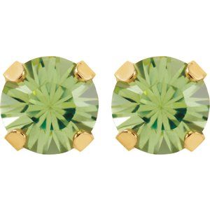 14K Yellow Imitation Peridot Inverness® Piercing Earrings - BN & CO JEWELRY