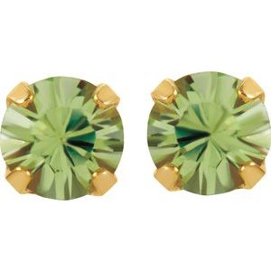 24K Gold-Plated Stainless Steel Imitation Peridot Inverness® Piercing Earrings - BN & CO JEWELRY