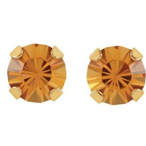 14K Yellow Imitation Citrine Inverness® Piercing Earrings - BN & CO JEWELRY