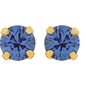 24K Gold-Plated Stainless Steel Imitation Blue Sapphire Inverness® Piercing Earrings - BN & CO JEWELRY