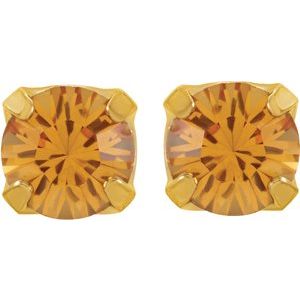24K Gold-Plated Stainless Steel Imitation Citrine Inverness® Piercing Earrings - BN & CO JEWELRY