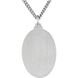 Sterling Silver 29x20 mm Oval St. Christopher 24" Necklace - BN & CO JEWELRY