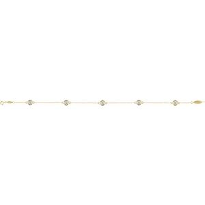14K Yellow 1/3 CTW Lab-Grown Diamond Bezel-Set Station 7" Bracelet - BN & CO JEWELRY