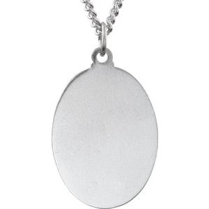 Sterling Silver 26x20 mm Blue Enamel St. Christopher Medal 24" Necklace - BN & CO JEWELRY