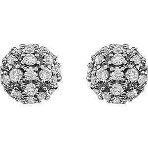 14K White 1/4 CTW Natural Diamond Cluster Earrings - BN & CO JEWELRY