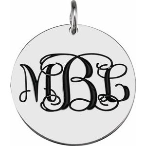 Sterling Silver 9.5 mm Engravable Disc Pendant - BN & CO JEWELRY
