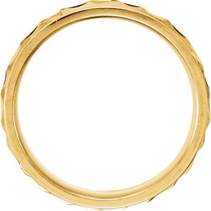 14K Yellow 6.75 mm Ridged Band with Milgrain Size 5.5 - BN & CO JEWELRY