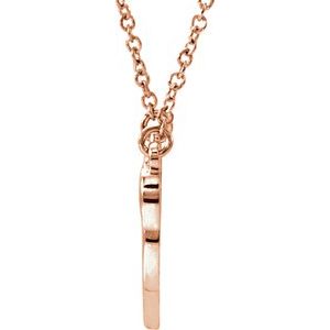 14K Rose Graduated Heart 17 1/2" Necklace - BN & CO JEWELRY