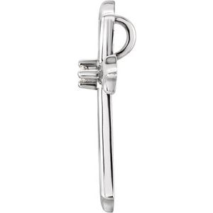 14K White .015 CTW Natural Diamond Cross Pendant - BN & CO JEWELRY