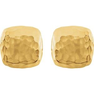 14K Yellow Hammered Square Earrings - BN & CO JEWELRY