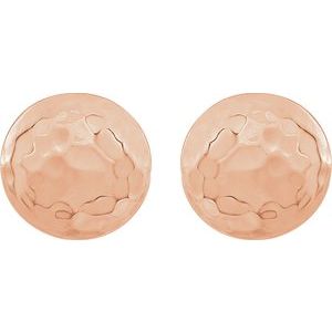 14K Rose Hammered Disk Earrings - BN & CO JEWELRY