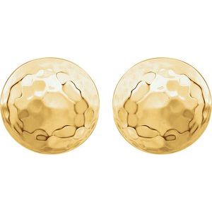 14K Yellow Hammered Disk Earrings - BN & CO JEWELRY