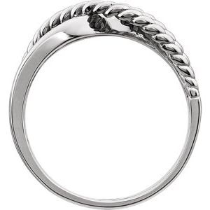 14K White Crossover Rope Design Ring - BN & CO JEWELRY