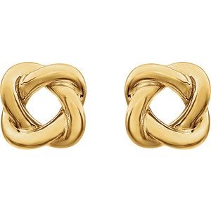 14K Yellow 7x7 mm Knot Earrings - BN & CO JEWELRY