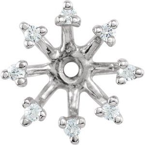 14K White 1/6 CTW Natural Diamond Earring Jackets with 6.6 mm ID - BN & CO JEWELRY