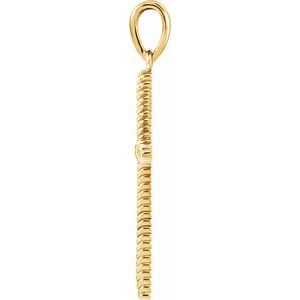 14K Yellow 25.4x16.2 mm Rope Cross Pendant - BN & CO JEWELRY