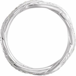 14K White 1/5 CTW Natural Diamond Design-Engraved Eternity Band Size 6 - BN & CO JEWELRY