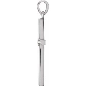 14K White .02 CT Natural Diamond Cross Pendant - BN & CO JEWELRY