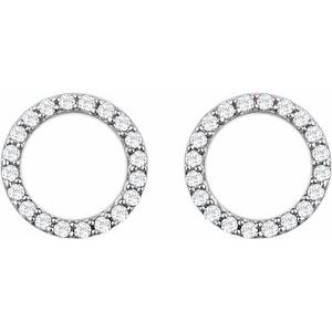 14K White 1/5 CTW Natural Diamond Circle Earrings - BN & CO JEWELRY