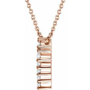 14K Rose 1/4 CTW Natural Diamond Heart 18" Necklace - BN & CO JEWELRY