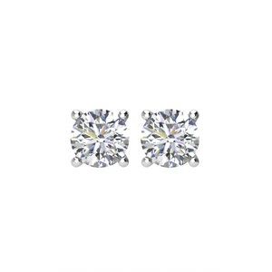 14K White 1/2 CTW Natural Diamond Earrings - BN & CO JEWELRY