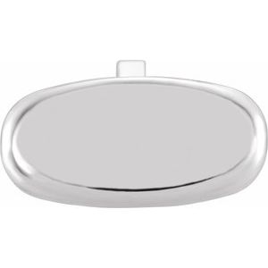 14K White 12.5x6.25 mm Oval Cuff Link Back - BN & CO JEWELRY