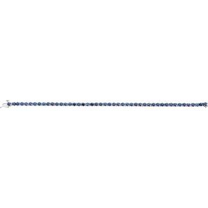 14K White Natural Blue Sapphire Line 7" Bracelet - BN & CO JEWELRY