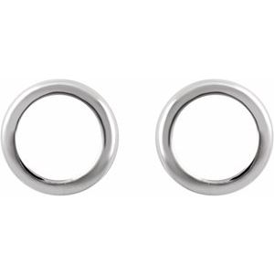 14K White Circle Earrings - BN & CO JEWELRY